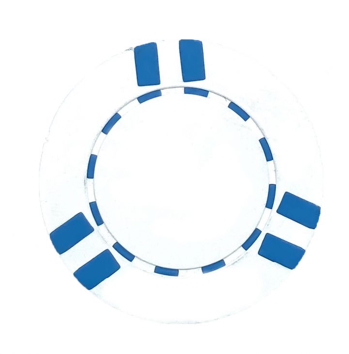 Poker Chips: 6 Stripe, 8.5 Gram, White main image